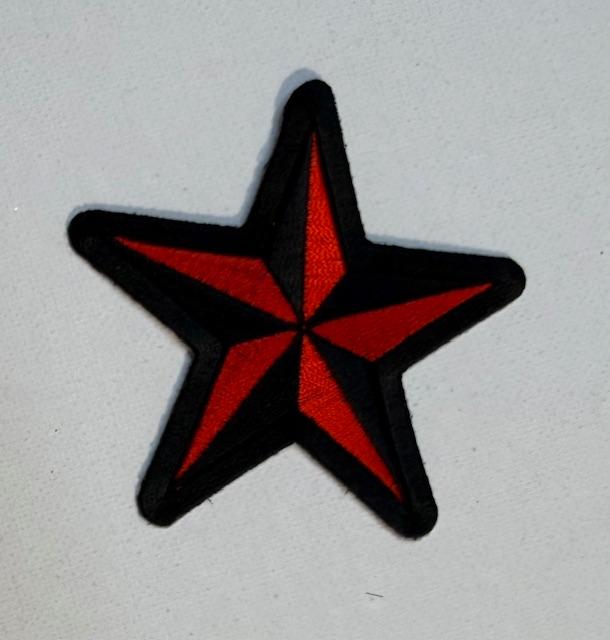 Red/black star hat patch