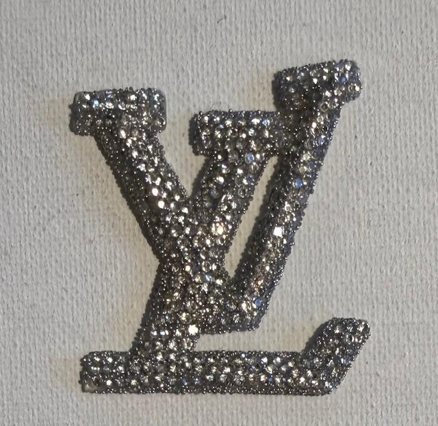 LV -silver bling hat patch