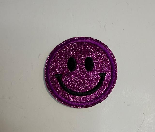 Smiley-purple hat patch