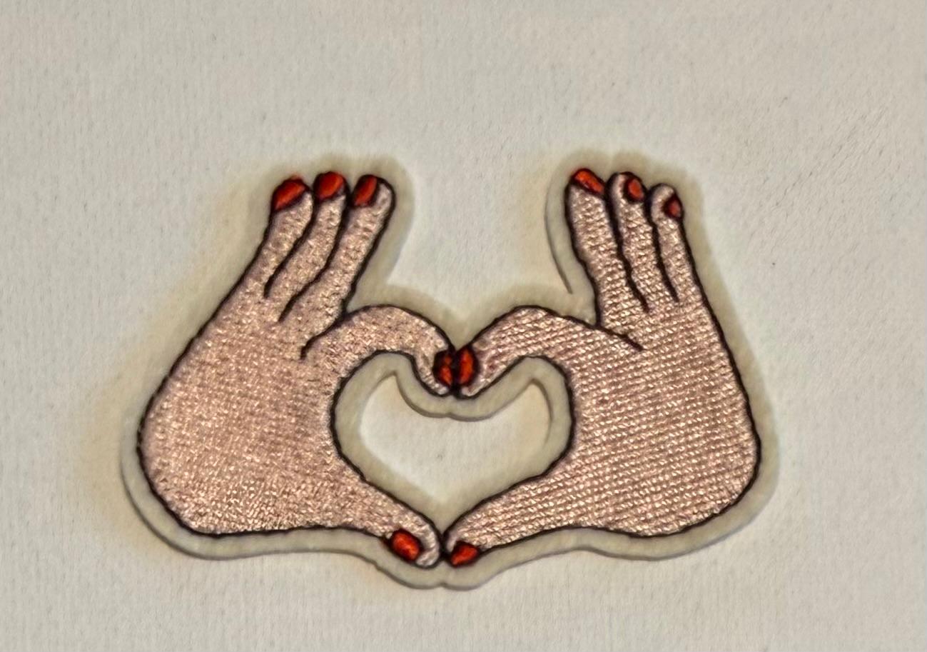 Hand Heart hat patch