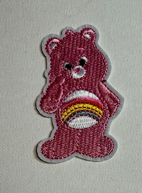 Pink rainbow Carebear patch