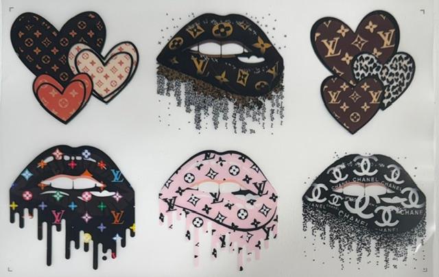 Designers collage, hearts & lips
