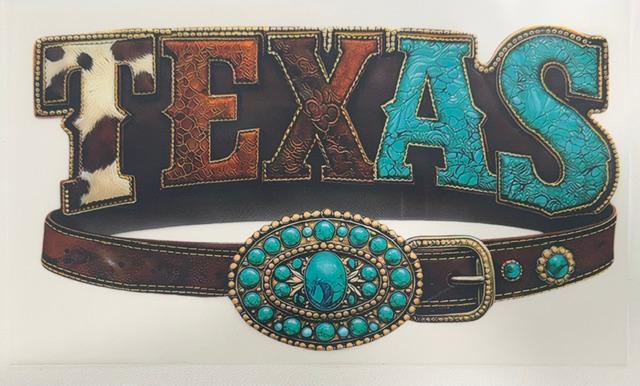 Texas - cow hide, belt/buckle