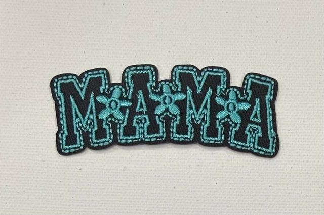 Mama - teal/black w/ stars hat patch