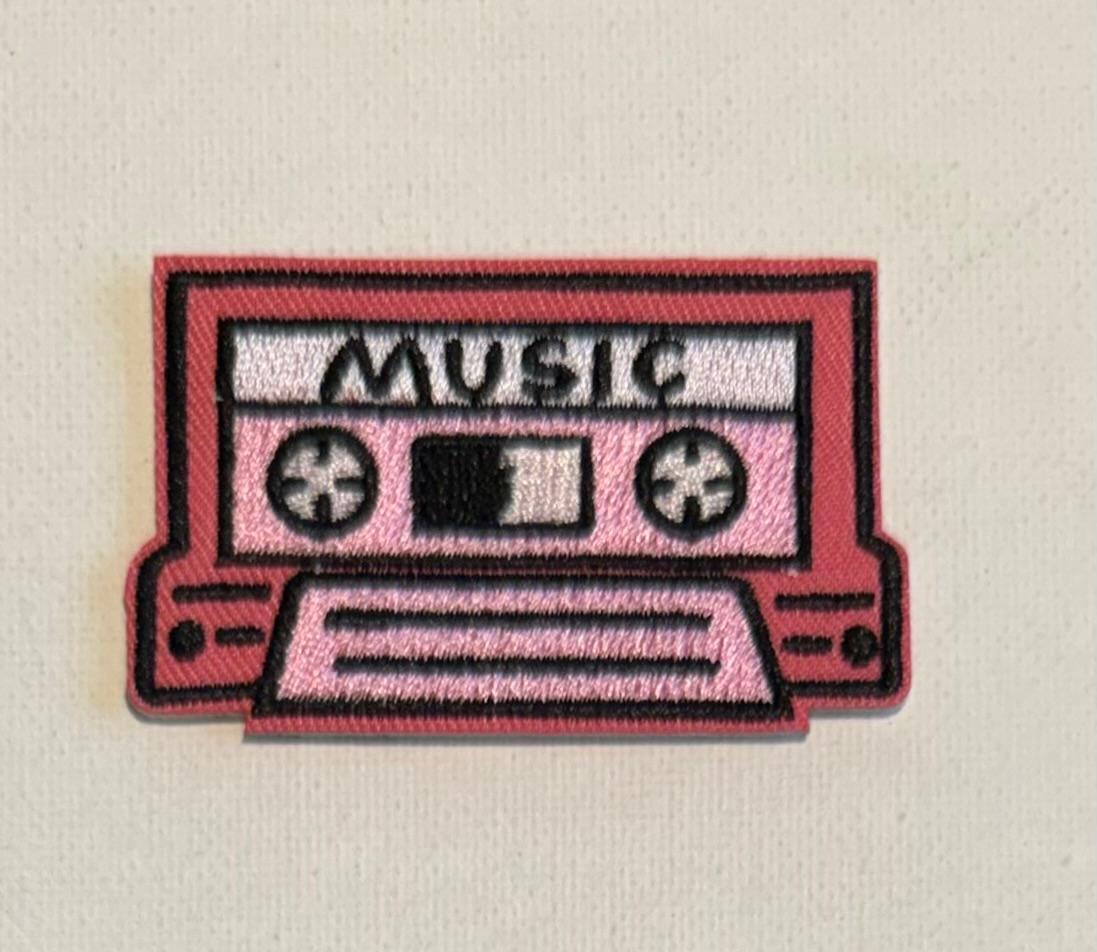 Pink Cassette tape hat patch