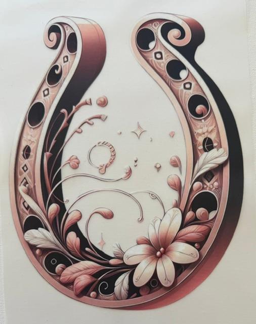 Pink Horse shoe with flowers