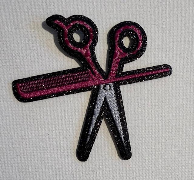 Scissors/comb-hat patch