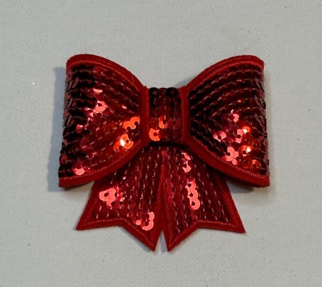 Red Bling 3d bow hat patch
