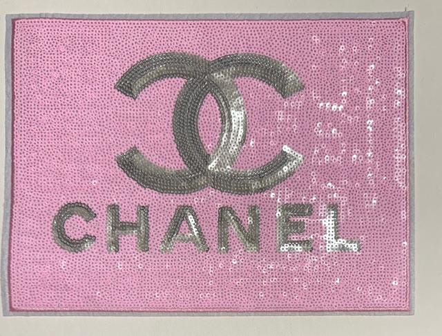 Chanel rectangle pink patch
