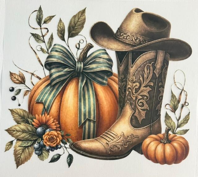 Western Pumpkin, hat & boots