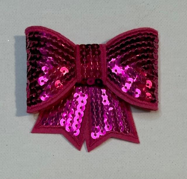 Hot Pink Bling 3d bow hat patch