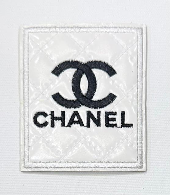 Chanel-white patent leather hat patch