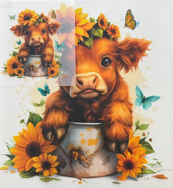 in pot, sunflowers - 2pc set