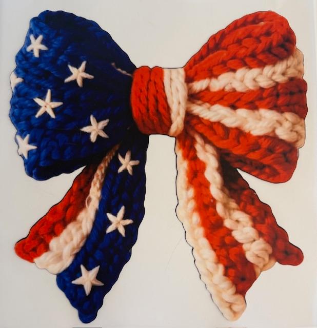 4th of July yarn bow