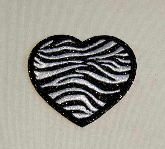 White zebra print hat patch