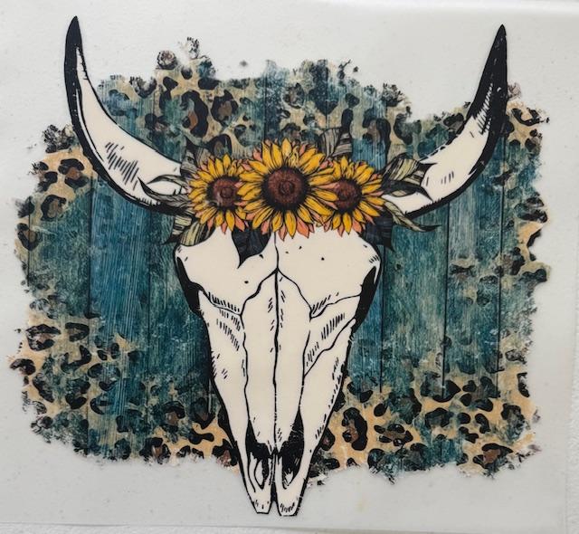 Skull - sunflowers on head