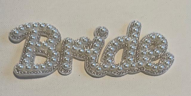 Bride pearl hat patch