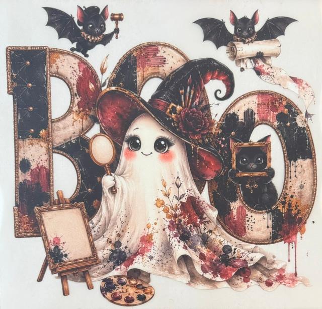 BOO - Ghost, holding mirror