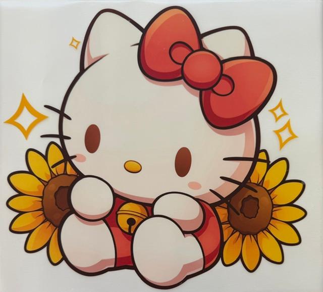 Hello Kitty-2 sunflowers