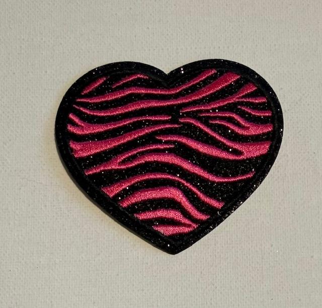 Hot pink zebra print hat patch