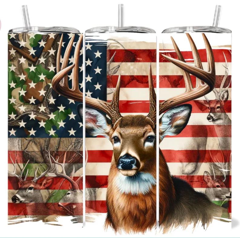Am flag with Deer