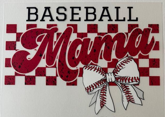 Baseball Mama white bow