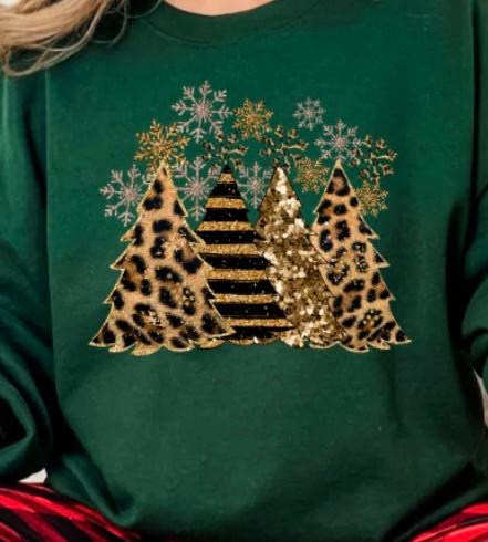 Christmas Trees - Cheetah gold black