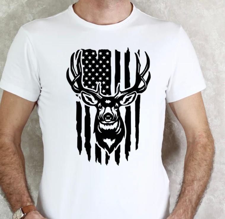 Deer American Flag