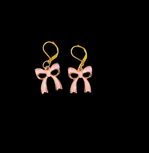 Pink bow Earrings
