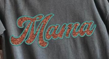 Mama - leather look-teal