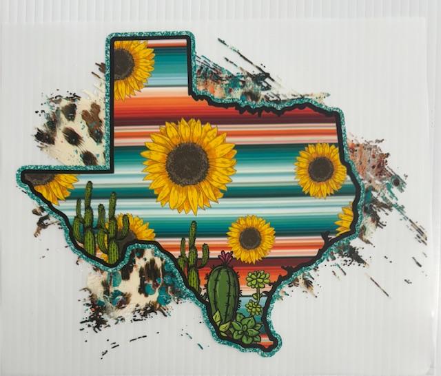 Texas - desert scene, sunflowers