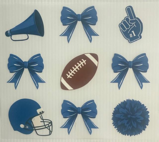 Bows, cheer, football - Blue
