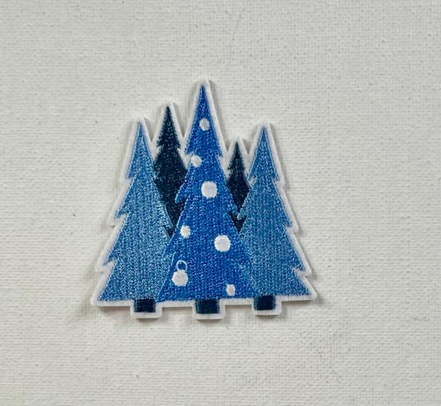 Blue Christmas Trees patch