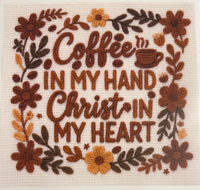 Coffee in my hand, Christ in my Heart-yarn