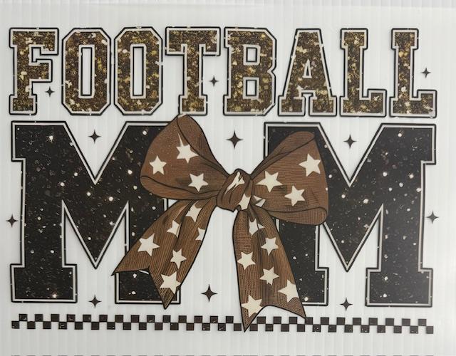 Football Mom - brown bow with stars