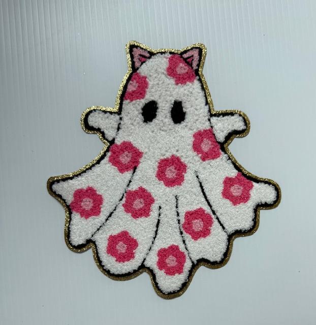 Ghost patch - pink flowers
