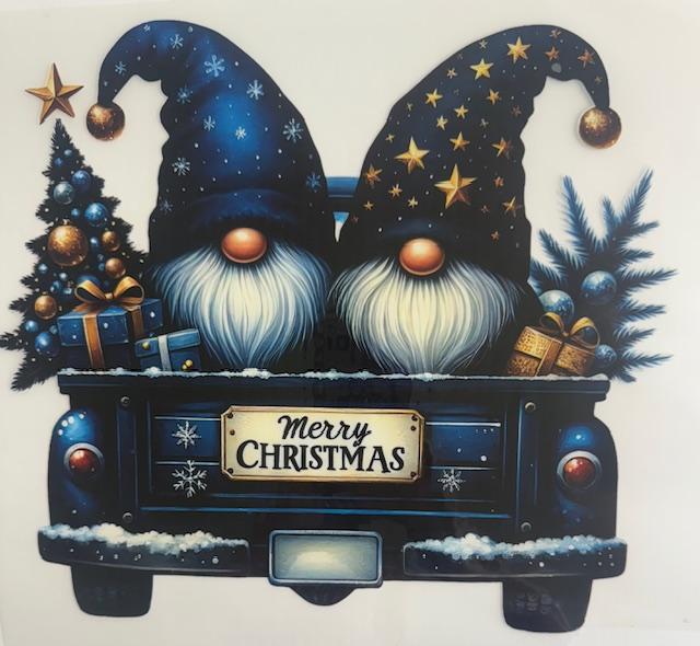 Merry Christmas Gnomes - blue