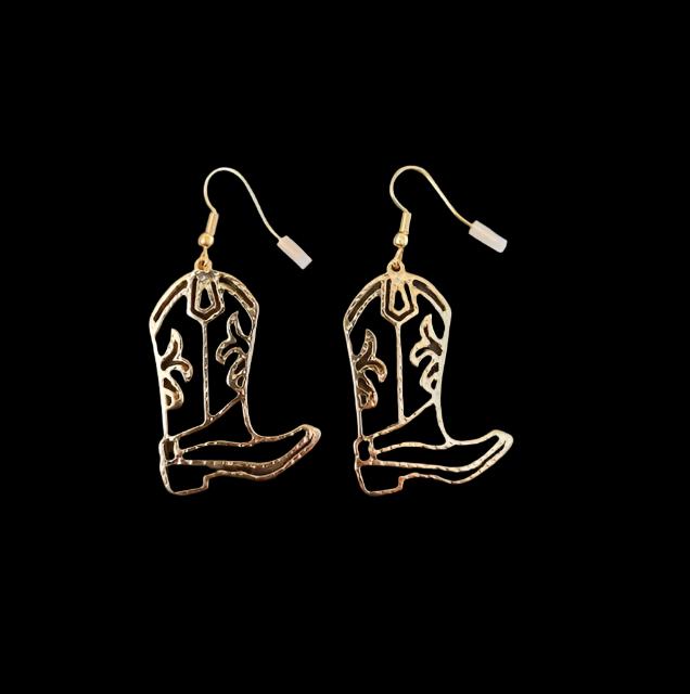 Gold Boot Earrings
