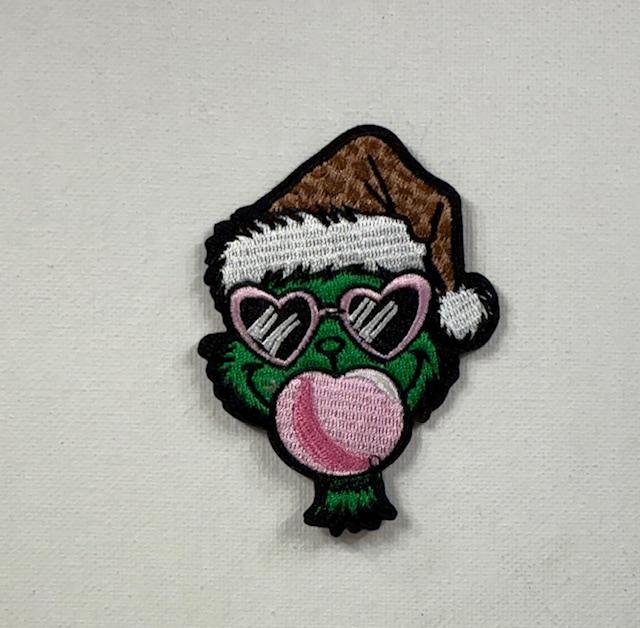 Grinch pink bubble patch