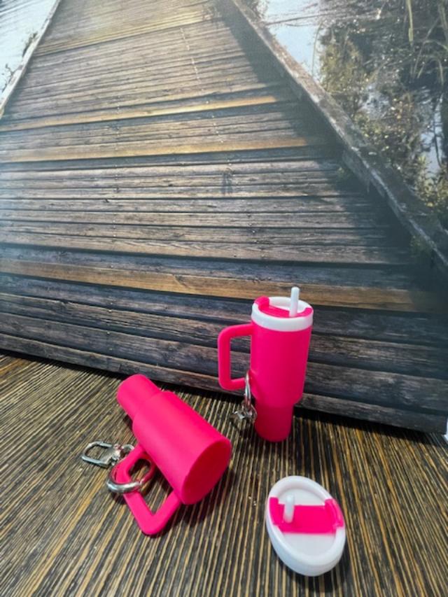 Hot Pink Mini Cup Keychain