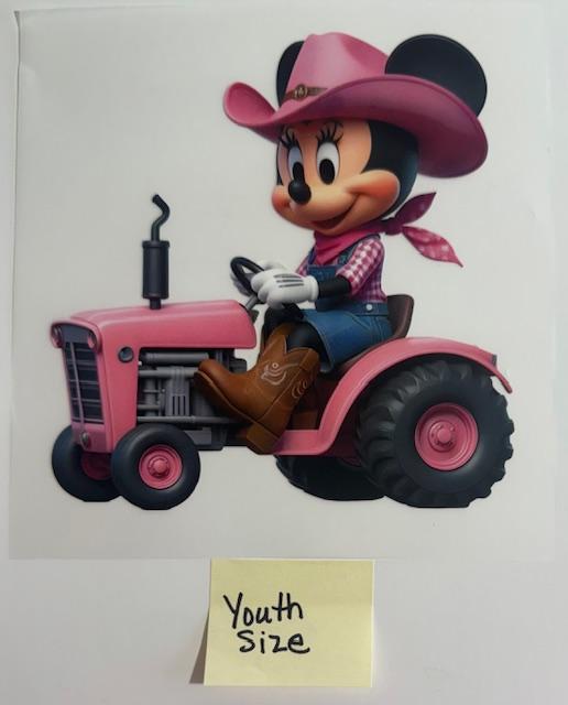 Minnie Mouse on Tractor