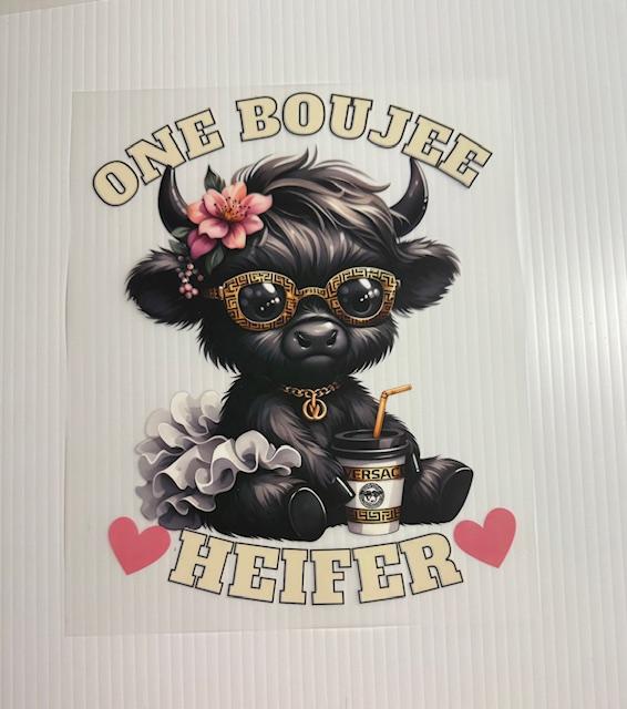 One Boujee Heifer- black cow