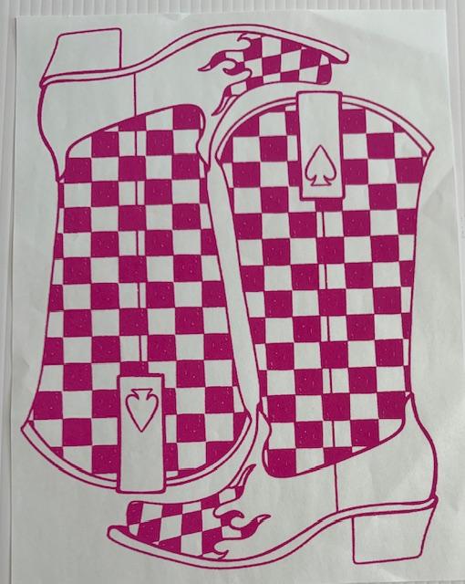 Pink Checkered Boots