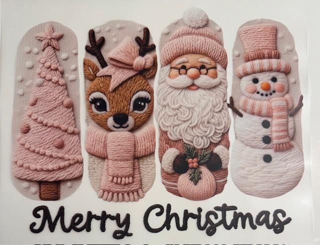 Merry Christmas - pink yarn