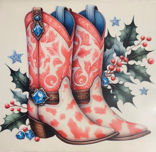 Pink Christmas Boots