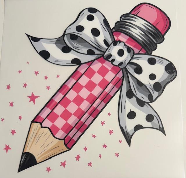 Pencil w/ poka dot bow