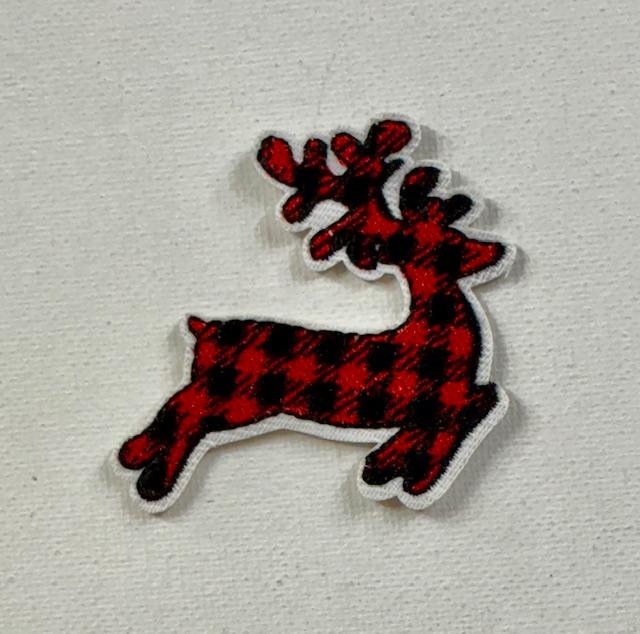 Red checkered Reindeer patch