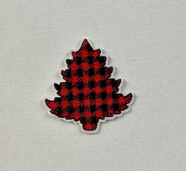 Red checkered christmas tree patch