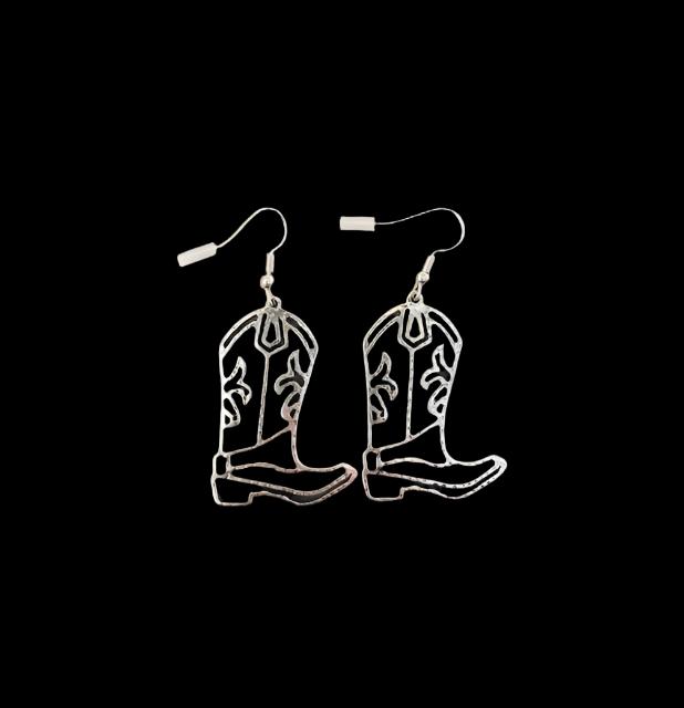 Silver boot Earrings