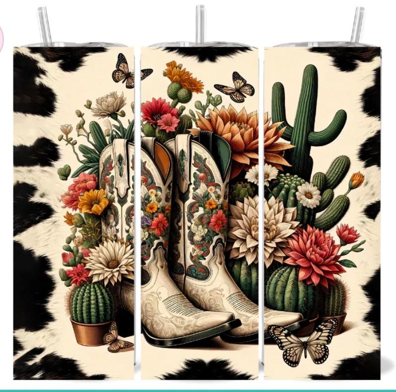 Boots, catus, flowers 20oz wrap